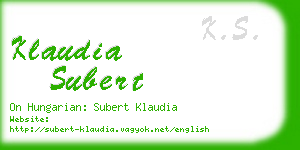 klaudia subert business card